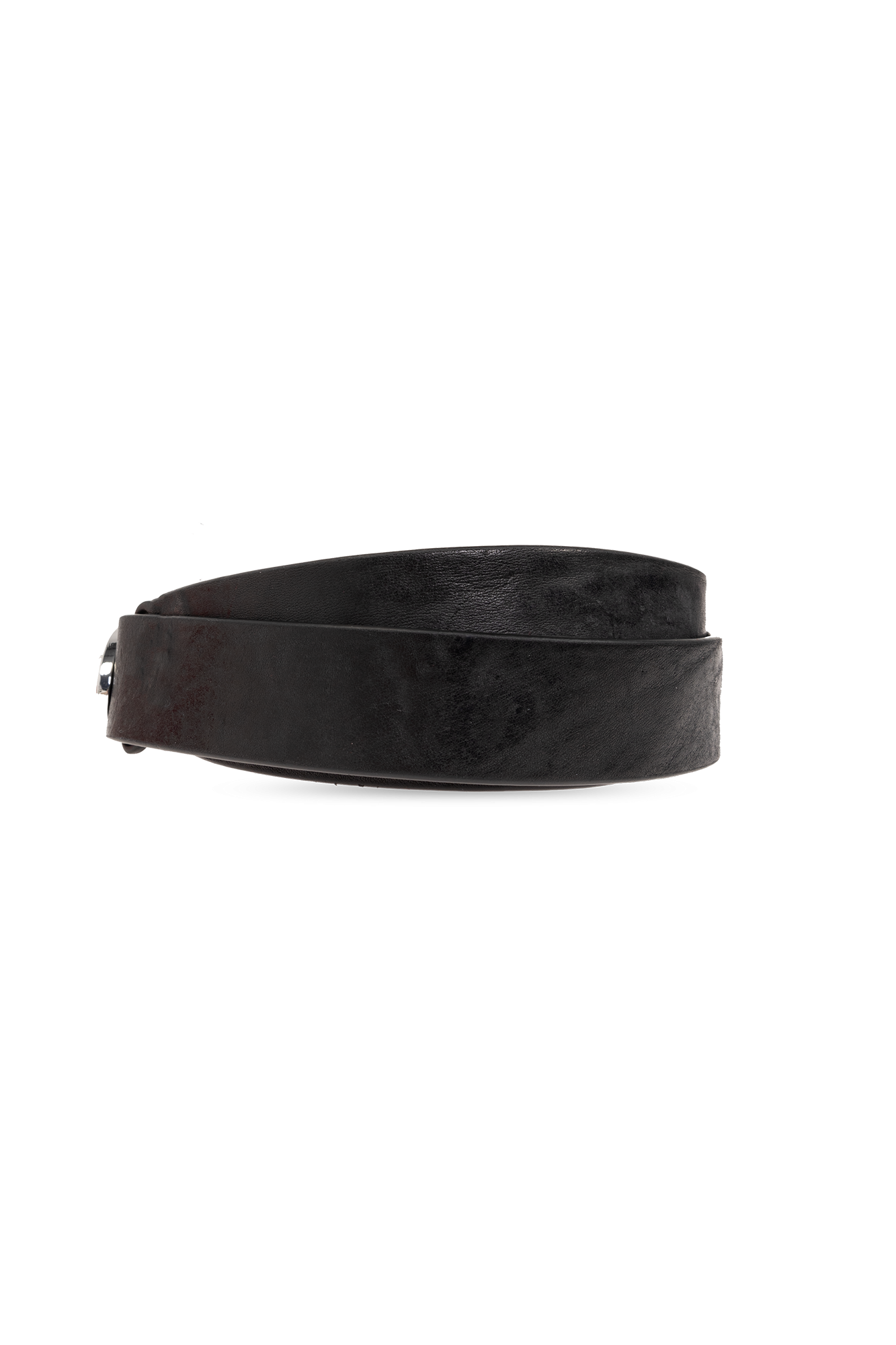 Black 'OVAL D LOGO B-1DR-LAYER' leather belt Diesel - Vitkac AS